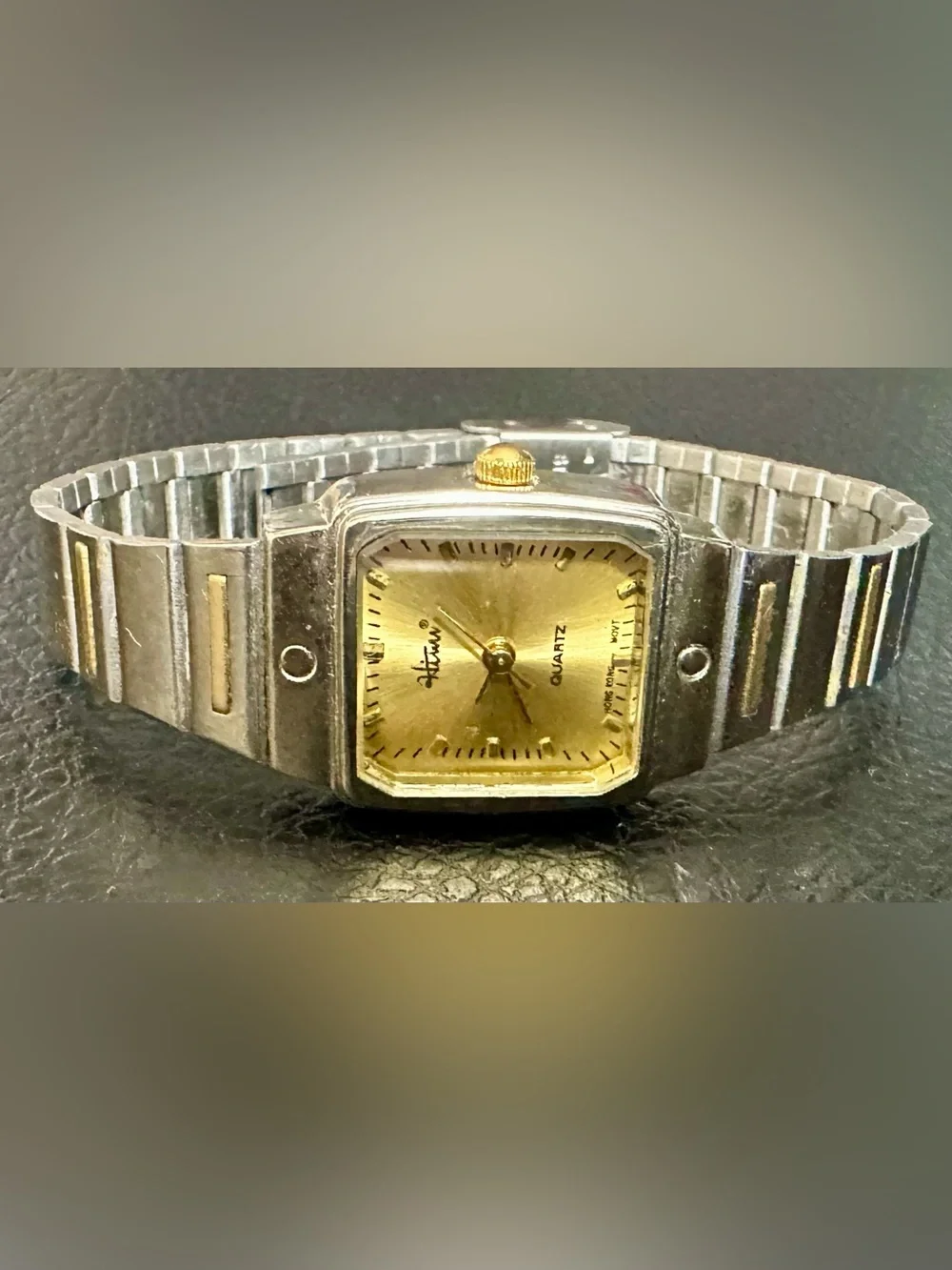 Gold Dial Quartz Watch - Gold and Silver Tone